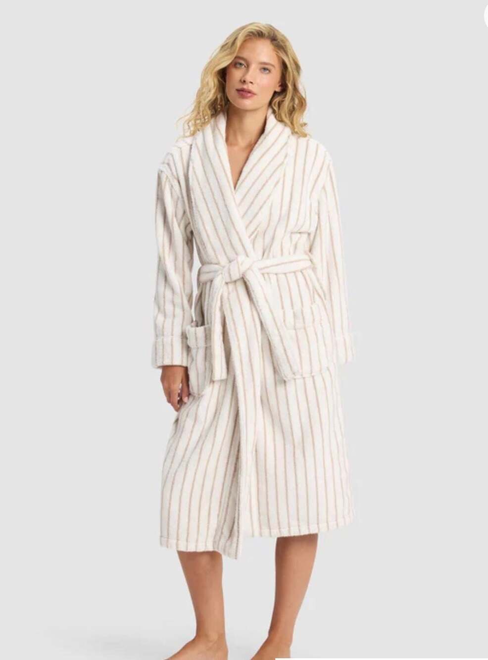 Cozy Earth Luxe Bath Robe Striped Size L